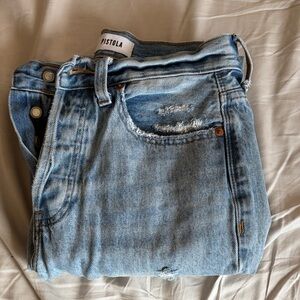 pistola Light Blue Wide Leg Flare Jeans